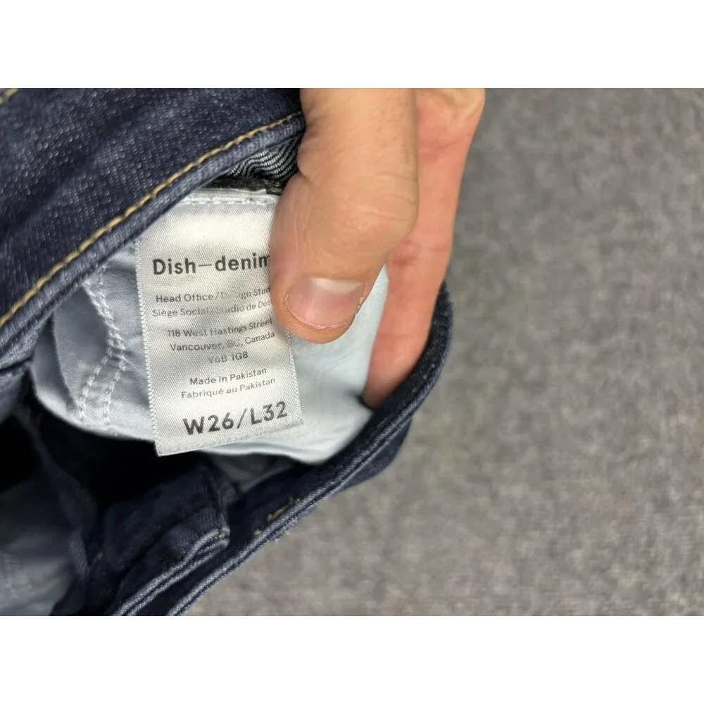Dish Denim Jeans Womens 26x32 Dark Wash Straight & Narrow Stretch Blue‎ Denim